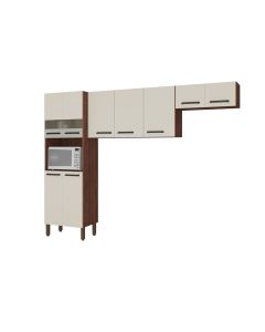 Cozinha Compacta Versalhes 9 Portas com Vidro Kits Paraná