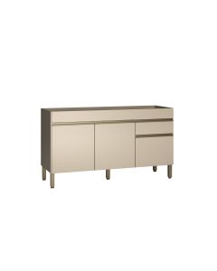 Balcão Gabinete Para Pia Sem Tampo 150cm Line 3 Portas 1 Gaveta