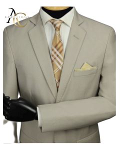 Terno Poliviscose Corte Italiano Slim Masculino 42 ao 60-Bege Claro-42