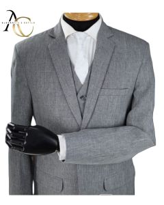 Terno Traje Microfibra Corte Italiano Slim Masculino 44 ao 58-Melange Chumbo-52