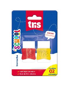 Borracha School – Clássica – Cores Sortidas – Cartela C/2 un – Tris