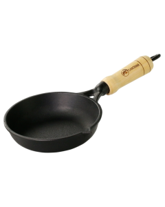 Frigideira Egg Pan 14 cm de Ferro Fundido com Cabo de Madeira