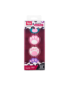 Borracha Escolar Tris Holic Patinhas Purrfect 4 Unidades