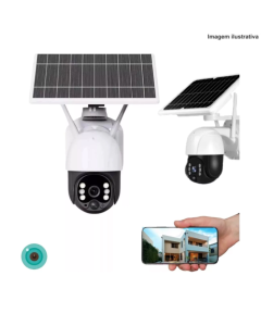 Câmera De Segurança Kapbom WiFi Energia Smart Solar Bateria Full HD KA-S078