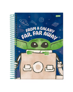 Caderno Univ. Baby Yoda Grogu 1 Matéria 80 Folhas - Modelo 3