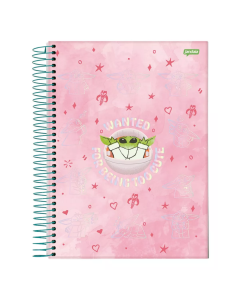 Caderno Univ. Baby Yoda Grogu 1 Matéria 80 Folhas - Modelo 1