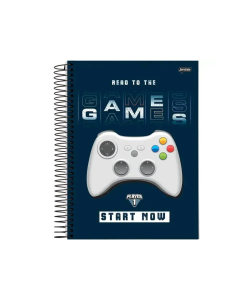 Caderno Universitário 1 Matéria Capa Dura 80 Folhas Player 1 - Modelo 1