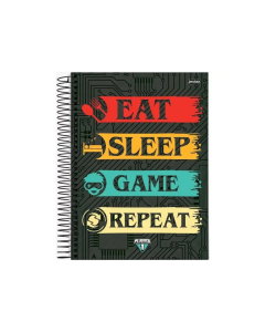 Caderno Universitário 1 Matéria Capa Dura 80 Folhas Player 1 - Modelo 3