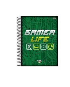 Caderno Universitário 1 Matéria Capa Dura 80 Folhas Player 1 - Modelo 4