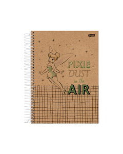 Caderno Tinker Bell Kraft Capa Dura 1 Matéria 80 Folhas - Modelo 1