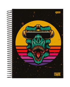 Caderno Dinossauro 1 Matéria Capa Dura 80 Folhas Stone - Modelo 1