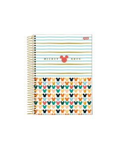 Caderno Mickey Arts Capa Dura 1 Matéria 80 Folhas Jandaia - Modelo 4