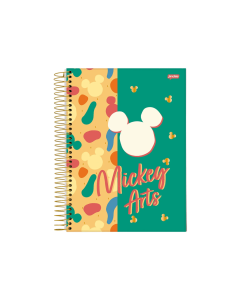 Caderno Mickey Arts Capa Dura 1 Matéria 80 Folhas Jandaia - Modelo 3