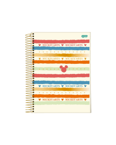 Caderno Mickey Arts Capa Dura 1 Matéria 80 Folhas Jandaia - Modelo 1
