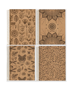 Caderno Universitário 1 Matéria Capa Dura 80 Folhas Kraft Black