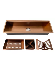 Calha Gourmet Organizador Úmido de Aço Inox Escovado 60cm - Rose 