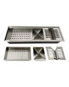 Calha Gourmet Organizador Úmido de Aço Inox Escovado 60cm