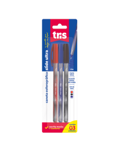 Caneta Esferográfica Slide Ultra - Cores Clássicas - 1.0mm – Tris