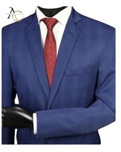 Terno Microfibra Corte Italiano Slim Masculino 42 ao 60-Azul Marinho Detalhado-52