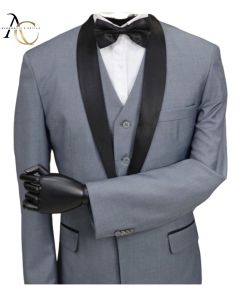 Terno Smoking de Luxo Slim Masculino 46 ao 58-Cinza Fosco-50
