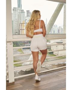 Shorts Sobreposto Leila com Alta Respirabilidade e Toque Suave