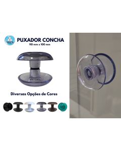 Puxador Concha para Porta de Vidro Temperado - 110mm x 100mm, Resina Sintética com Proteção UV