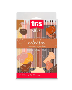 Lápis de Cor Vibes – Tons Retratos – 15 Cores + 1 Lápis 6b – Tris