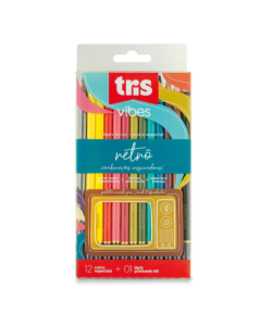 Lapis Cor Tris Vibes Retro 12 Cores + 1 Lapis Grafite 6B