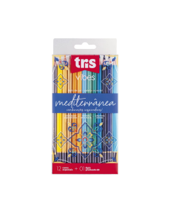 Lápis De Cor Vibes - Tons Mediterrâneo - 12 Cores + 1 Lápis 6B - Tris