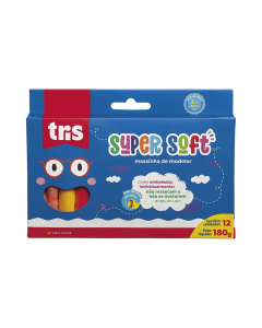 Massa de Modelar Supersoft 180g Conjunto com 12 Cores - Tris 
