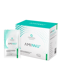 AMINNU® Tradicional 300g Central Nutrition - 30 sachês 10g-Limão-Sem Xilitol