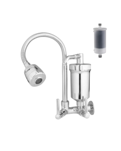 Torneira Metal Inox Filtro Gourmet Pia Cozinha Parede Luxo Com filtro